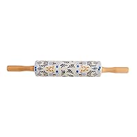 Fitz & Floyd Madeline Stoneware Rolling Pin, 18.25-Inch, Multicolor