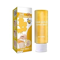 30ml Hand Wax mask, 24k Gold Peel of Bottle Milk & Honey Exfoliate Whitening Hands Care Tool, Moisturizing Hydrating Nourish