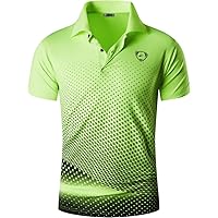 jeansian LSL195 Men's Summer Sportswear Shirt, Wicking, Breathable, Short-Sleeved, Quick-Dry Polo Shirt, T-Shirt, Top