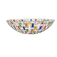 MAGCOLOR Hand Painted Colorful Woven Glass Crystal Salad & Fruit Bowl Decoration,Centerpiece For Home,Office,Wedding Decor, Fruit, Snack, Dessert, Server