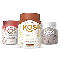 KOS Coffee Lovers Bundle (Organic Salted Caramel Coffee Plant Protein + Mushroom Coffee Blend + Coconut Milk Powder)