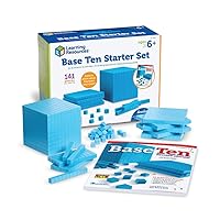 Learning Resources Plastic Base Ten Starter Kit - 141 Pieces, Ages 6+ Early Math, Counting, Math Games for Kids, Teacher and Classroom Supplies