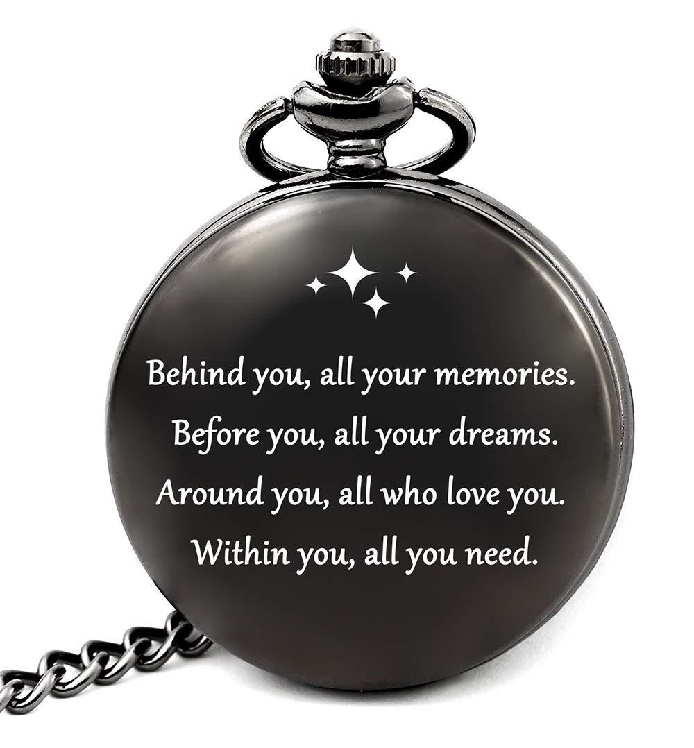 levonta Graduation Gifts for Him College or High School, Graduation Party Supplies, Engraved Pocket Watch (All Your Dreams)