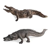 2 Pcs Simulated Crocodiles Model Figure Toy, Realistic Alligator Figurines Collection Playset Science Educational Props