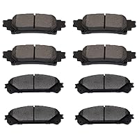 SCITOO D1324 D1391 Front Rear Ceramic Brake Pads Sets Fit For Lexus RX350 2010-2015,For Toyota Highlander 2014-2018,For Toyota Sienna 2011-2018