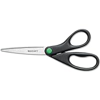 Westcott KleenEarth Recycled Stainless Steel Scissors, 8-Inch Straight, Black, 1 Count (Pack of 1)