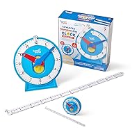 hand2mind Advanced NumberLine Clock for Kids Learning to Tell Time, Math Manipulatives for Telling Time, Analog Clock for Kids Learning, Learning to Tell Time Clock, Teacher Supplies (25 Clocks)