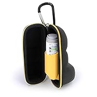 Asthma Inhaler Case with Lanyard and Clip On Keychain Carabiner, Inhaler Holder Extended to Fit Standard Rescue and New Albuterol Inhaler Devices up to 4 Inches - Includes Asthma Case Only