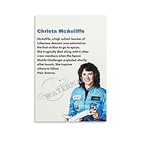 Notable Arab American Leaders Poster Christa McAuliffe Arab American Heritage Month Posters Classroom Decor Canvas Painting Posters And Prints Wall Art Pictures for Living Room Bedroom Decor 08x12inc
