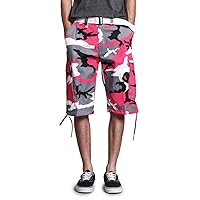 G-Style USA Men's Belted Camo Cargo Shorts