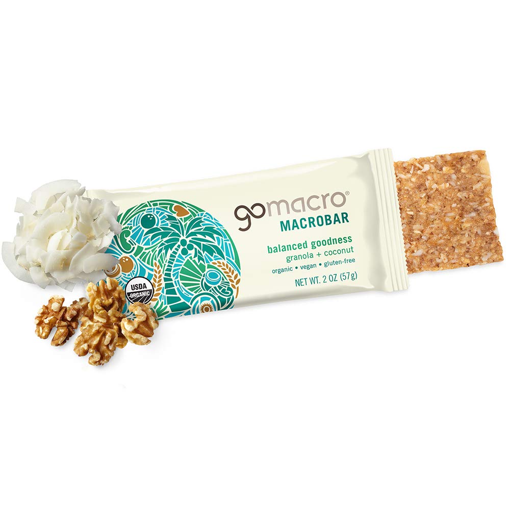 GoMacro MacroBar Organic Vegan Snack Bars - Granola + Coconut (2.0 Ounce Bars, 12 Count) & MacroBar Organic Vegan Protein Bars - Banana + Almond Butter (2.3 Ounce Bars, 12 Count)