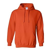 Hooded Pullover Sweat Shirt Heavy Blend 50/50 7.75 oz. by Gildan (Style# 18500) (Medium, Orange)