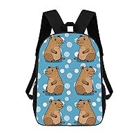 Cute Cartoon Capybara 17 Inch Backpack Adjustable Strap Laptop Backpack Double Shoulder Bags Purse for Hiking Travel Work