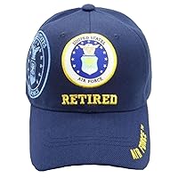 Air Force Emblem Retired (Emblem Shadow on Side) (Air Force on Bill) Baseball Cap (Blue), Blue, 0-1, blue