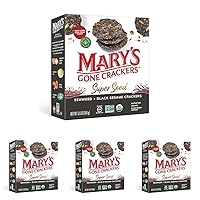 Mary's Gone Crackers Super Seed Crackers, Organic Plant Based Protein, Gluten Free, Seaweed & Black Sesame, 5.5 Ounce (Pack of 4)