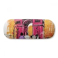 Triumphal Arch Paris France Hand Drawing Glasses Case Eyeglasses Hard Shell Storage Spectacle Box