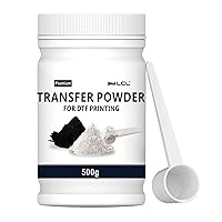 LCL DTF Powder 500g/17.6oz Black Digital Transfer Hot Melt Adhesive DTF PreTreat Transfer Powder for Black or Dark Colored Garments for All DTF and DTG Printers on All Fabric Compatible