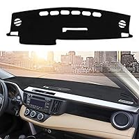 Dashboard Cover Dash Cover Mat Pad Carpet Custom Fit for Toyota RAV4 2013 2014 2015 2016 2017 2018 Accessories Anti-Skid Center Console Protector Cover Mat(Black Edge)