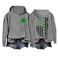 MOGUI Shamrock American Flag Sweatshirt Irish American Flag Shirt St. Patrick'S Day Gift