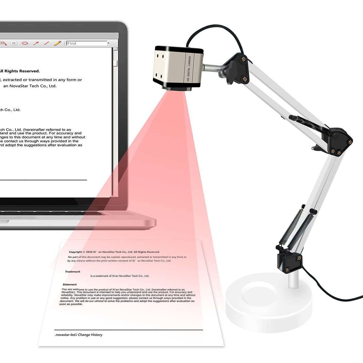 13 MP USB Document Camera for Teachers, 4K Ultra High Definition A3-Size Capture, with Dual-Mode LED Supplemental Light and Auto Focus, Web for Distance Learning, Remote Working, Classroom Real-time