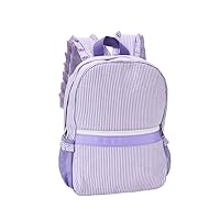 Lightweight Toddler Backpack for Girls,Seersucker Preschool Bookbag for Kids,Cute Pleated Children Kindergarten Backpack,SMALL (Purple, Small)