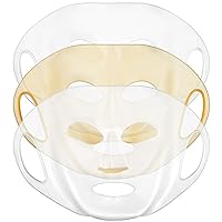 Balacoo 3 Pcs Silicone Sheet mask Cover Silicone Wrinkle Patches Reusable Suitable for Women and Girls Facial Smoothies Face Care Tool (White, Golden)
