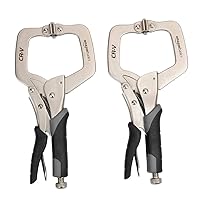 Amazon Basics Adjustable Metal Face Clamp for Woodworking, Welding, or Repairs, 11-Inch, Pack of 2, Black/Silver