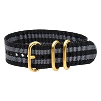 Clockwork Synergy® - 3 Ring Heavy NATO Yellow Gold Watch Strap Bands