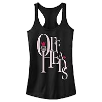 Disney Women's Alice in Wonderland Off with Their Heads Text Stack Juniors Racerback Tank