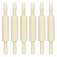 6 Pack Wood Small Rolling Pin for Kids, 7.9 Inch Kids Rolling Pin for Home Kitchen