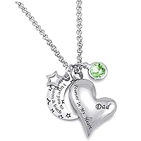 Urn Necklaces for Ashes I Love You to the Moon and Back for Dad Cremation Urn Locket Birthstone Jewelry