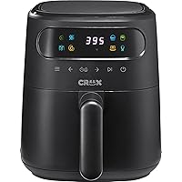 CRUX x Marshmello 3.0 QT Digital Air Fryer with TurboCrisp Technology, Touch Screen Temperature Control, Timer and Auto Shut-off, Fully Programmable, Silicone Cupcake Molds Included, Black
