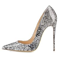 Womens Patent Leather 5 Inches High Heel Pointed Toe Stilettos Wedding Dressing Pumps Heel Shoes