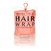 Microfiber Hair Wrap | Ultra Absorbent and Soft Anti-Frizz Quick Dry Hair Turban Twist Towel for Drying Thick, Curly, and Long Hair (Coral)