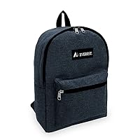 Everest Unisex-Adult's Basic Denim Backpack, Black, One Size