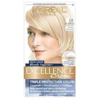 L'Oreal Paris Excellence Creme Haircolor, Extra Light Ash Blonde [01] (Cooler) 1 ea (Pack of 3)