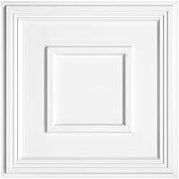 STICKGOO PVC Ceiling Tiles, 2'x2' Glue Up Ceiling Panel White (12-Pack) to Prevent Breakage Cover 48 Sq. Ft, Pack of 12 Tiles