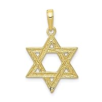 10k Gold Religious Judaica Star of David Pendant Necklace Measures 25.8mm long Jewelry for Women