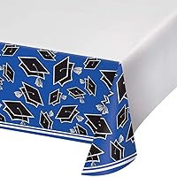 Club Pack of 12 Cobalt Blue and Black School Spirit Decorative Table Cover 102