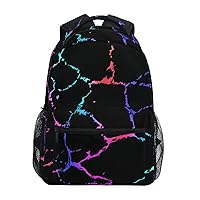 ALAZA Rainbow Marble Backpack for Women Men,Travel Casual Daypack College Bookbag Laptop Bag Work Business Shoulder Bag Fit for 14 Inch Laptop