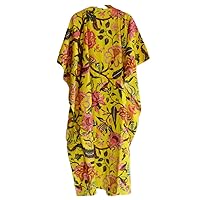 100% Cotton Kaftan Dress, Floral Printed Women Dressmaking, Handmade Indian Long Kaftan Suit, Beautiful Beach