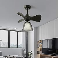 Led Ceiling Fans with Lights and Remote Control Mute Bedroom Remote Fan Light Dimmable Invisible Fans Flush Mount Living Room Ceiling Fan Light