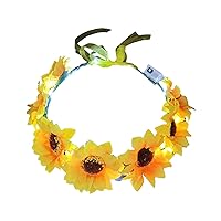 Bohemian Sunflower Headband Glowing Flower Hairband Hair Decorations Headband Women Wedding Headpieces Flower Headband