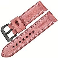 LUKEO Accessories Watch Band Brown Vintage Bridle Leather Watch Strap Watch Bracelet Watchband for (Color : Black, Size : 22mm)