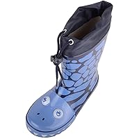 Childrens Kids Boys Winter Slip On Waterproof Rain Monster Wellington Welly Boots