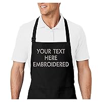 Personalized Chef Name Embroidered Apron with Custom Text a Great Gift for Adult Premium Quality Apron for Men and Women - Cooking Gift