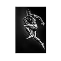 Greg Plitt Fitness Model Bodybuilder Muscular Man Quotes Portrait Black And White Art Fitness Poster Canvas Poster Wall Art Decor Print Picture Paintings for Living Room Bedroom Decoration Unframe-sty