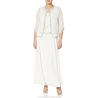 J Kara Women's Petite Beaded Jacket Dress