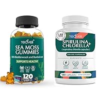 Bundle- Spirulina Chlorella Capsules & Seamoss Gummies with Bladdderwrack and Burdock Root