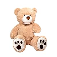 Hot Giant Huge Teddy Bear Cuddly Stuffed Animals with Big Footprints Light Brown Toy Doll for Birthday Christmas(Light Brown, 3.9 Ft(47inch, 120cm))